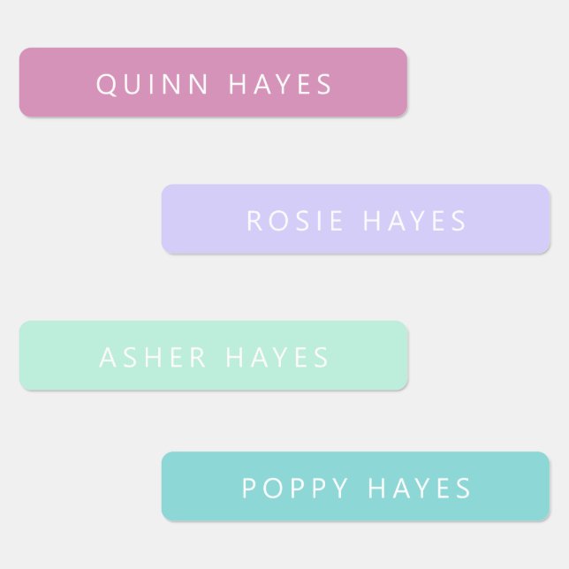 Pastel Mermaid Colours Name Labels (Group)