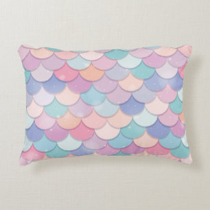 Pastel Mermaid Scale Decorative Cushion