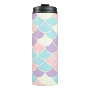 Pastel Mermaid Scales Seamless Pattern Thermal Tumbler
