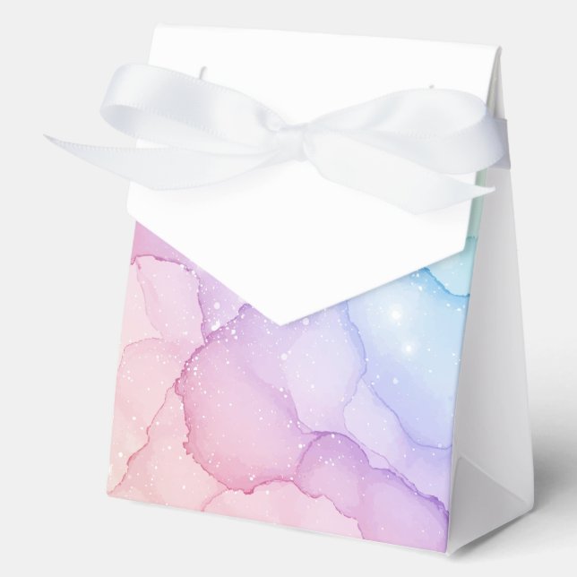 Pastel Mermaid Stardust Watercolor Abstract Favour Box (Front)