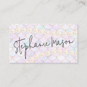 Pastel Mermaid Tail Scale Gold Pearl Boutique Business Card