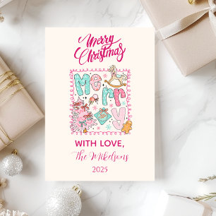 Pastel Merry Christmas Holiday Card