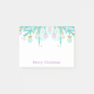 Pastel Merry Christmas Watercolor Holiday Garland Post-it Notes