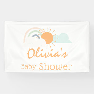 Pastel Minimal Baby Shower Banner
