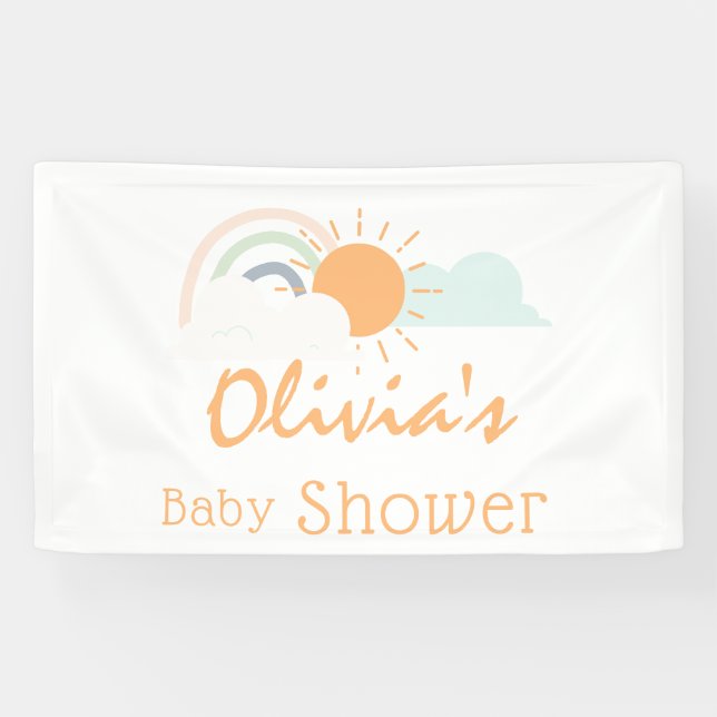 Pastel Minimal Baby Shower Banner (Horizontal)
