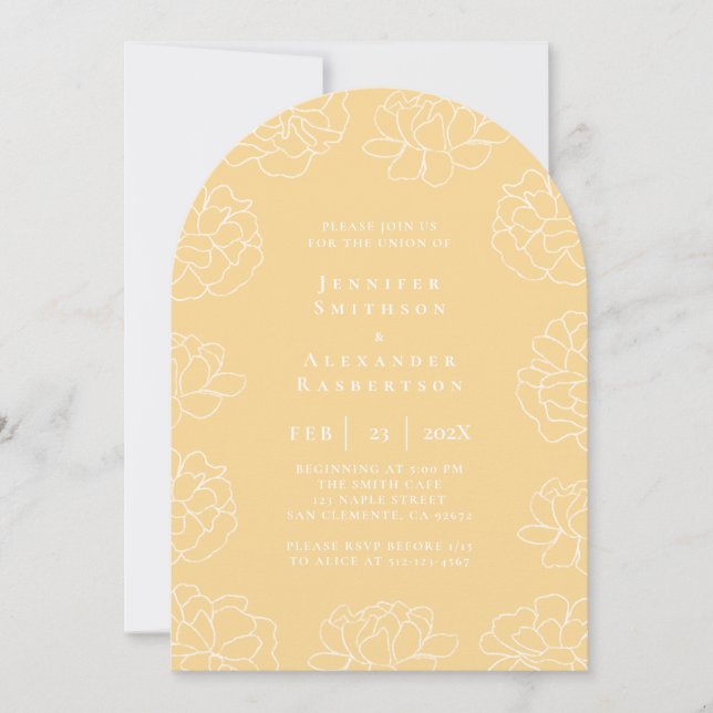 Pastel Minimal Botanical Wedding Invitation (Front)