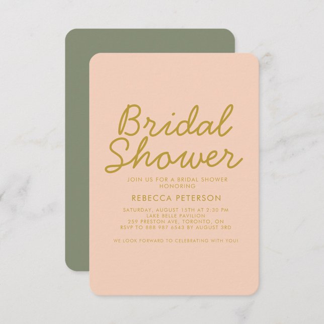 Pastel Minimal Typography Modern Bridal Shower  Invitation (Creator Uploaded)