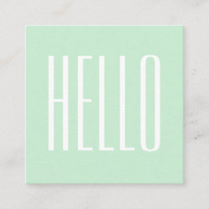 Pastel minimalist modern bold hello business card