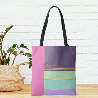 Pastel Minimalist Trendy Stylish Chic Colourful Tote Bag
