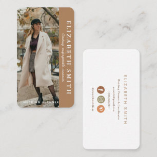 Pastel Minimalist Wedding Planner with Photo Business Card