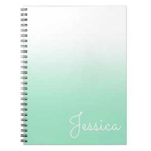 Pastel Mint and White Ombre Notebook