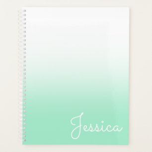 Pastel Mint and White Ombre Planner