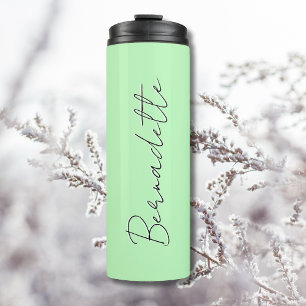 Pastel Mint Black Elegant Minimal Customised Thermal Tumbler