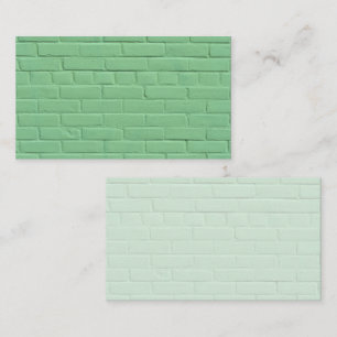 Pastel Mint Green Brick Wall  Business Card