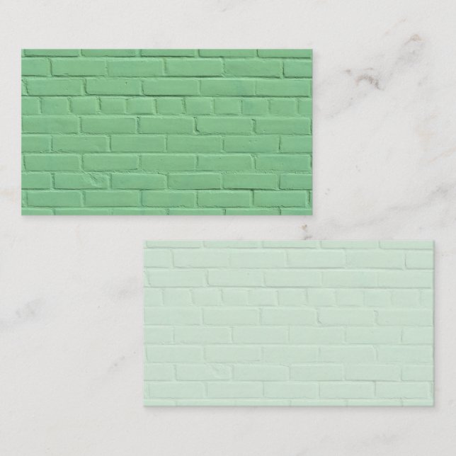 Pastel Mint Green Brick Wall  Business Card (Front/Back)