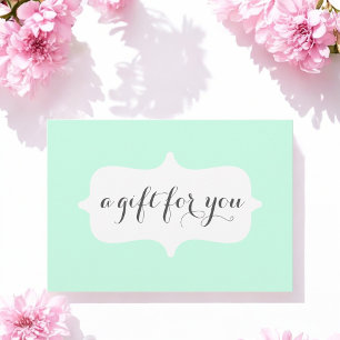 Pastel Mint Green Salon Gift Certificate Card