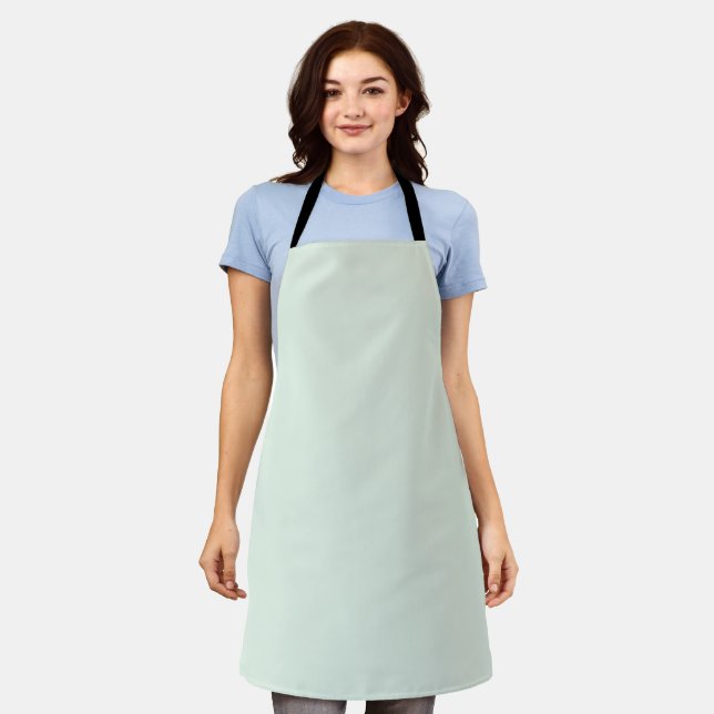 Pastel Mint Green Solid Colour Apron (Worn)