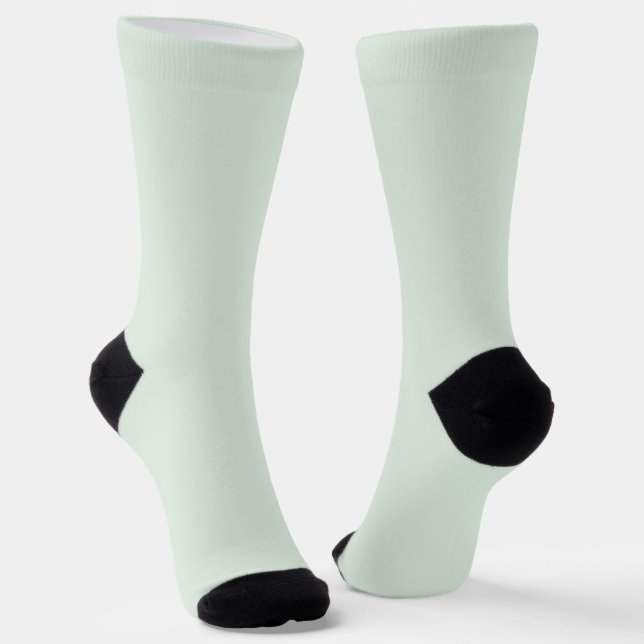 Pastel Mint Green Solid Colour Socks (Angled)
