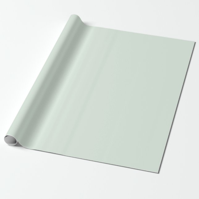 Pastel Mint Green Solid Colour Wrapping Paper (Unrolled)