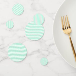 Pastel Mint Green Stripes Summer Striped Confetti
