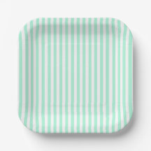Pastel Mint Green Stripes Summer Striped