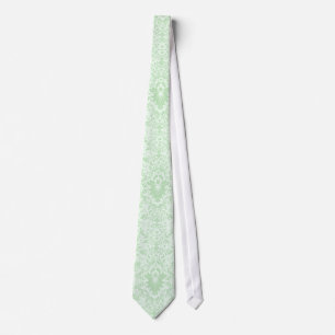 Pastel Mint Green Vintage Floral Damasks Tie