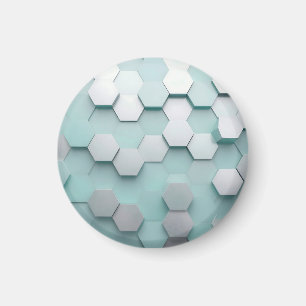 Pastel Mint Hexagon 3D Mosaic Magnet