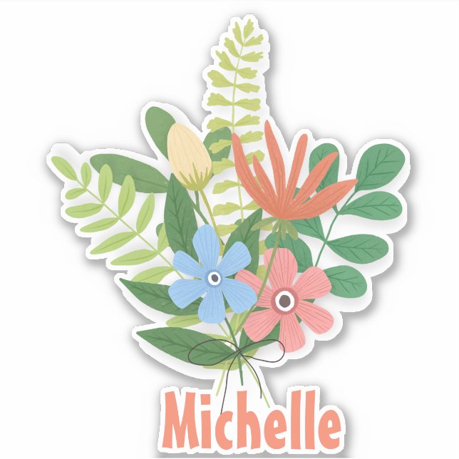 Pastel mixed floral bouquet template (Front)