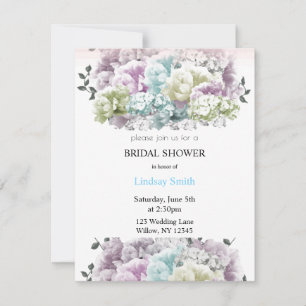 Pastel Mixed Floral Bridal Shower Invitation
