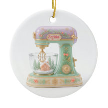 Pastel Mixer Snow Globe Baker Custom Ornament