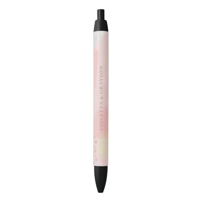 Pastel Modern Abstract Wedding Black Ink Pen (Front Vertical)
