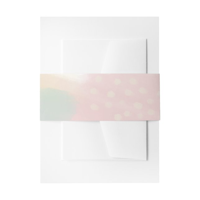 Pastel Modern Art Wedding Invitation Belly Band (Front Example)