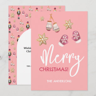 Pastel Modern Christmas Pattern Holiday Card