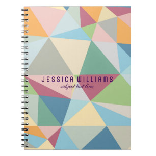 Pastel Modern Colourful Geometric Pattern Notebook
