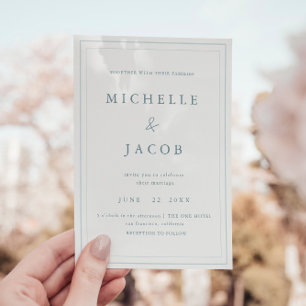 Pastel Modern Minimalist Wedding Invitation
