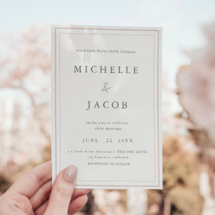 Pastel Modern Minimalist Wedding Invitation