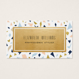 Pastel Modern Terrazzo Stylist Business Cards