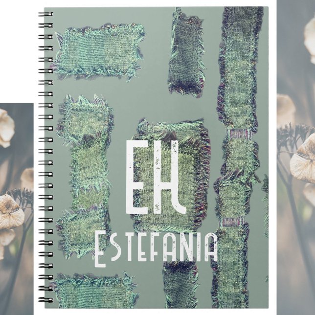 Pastel monogram abstract sage green olive modern notebook (Creator Uploaded)