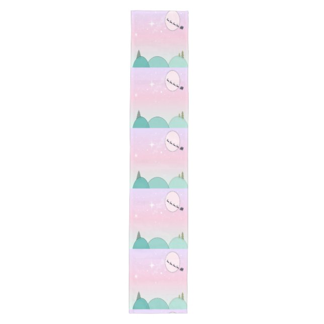 Pastel Moonlit Christmas Centerpiece Medium Table Runner (Front)