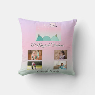 Pastel Moonlit Christmas Family Pillow Magic