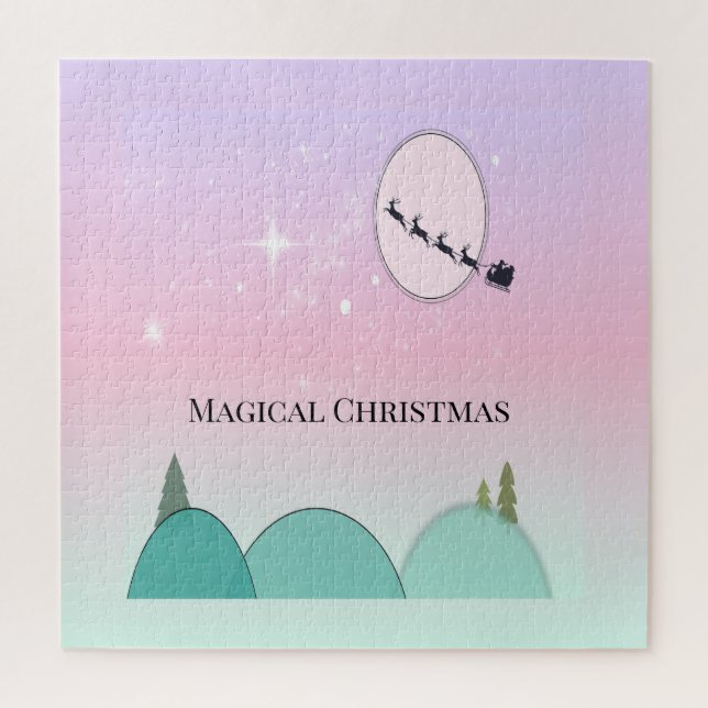 Pastel Moonlit Christmas Puzzle Glow (Vertical)
