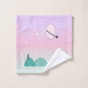 Pastel Moonlit Christmas Soft Glow Wash Cloth