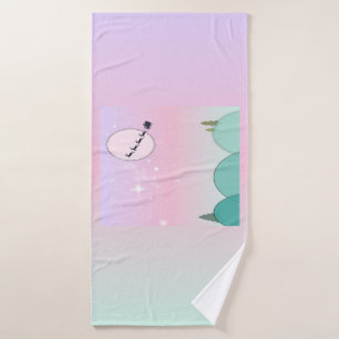 Pastel Moonlit Christmas Soft Serenity Bath Towel