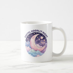 Pastel Moonlit Night – Dreamy Crescent Moon Coffee Mug