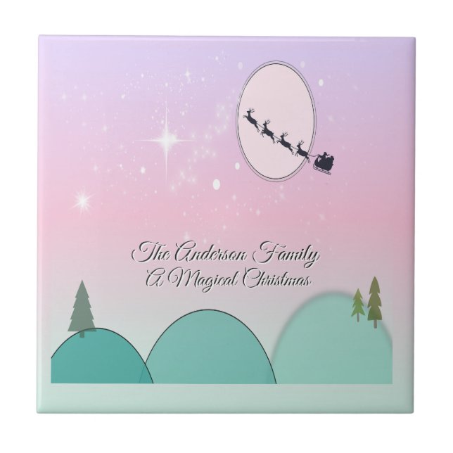 Pastel Moonlit Winter Reverie Tile (Front)