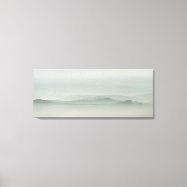 Pastel morning in foggy Tuscany Canvas Print (Front)