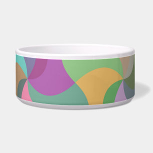 pastel mosaic cat food bowl