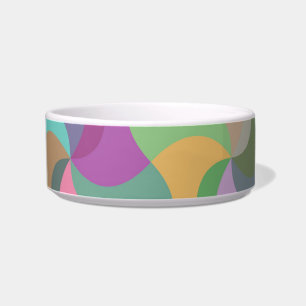 pastel mosaic cat food bowl 
