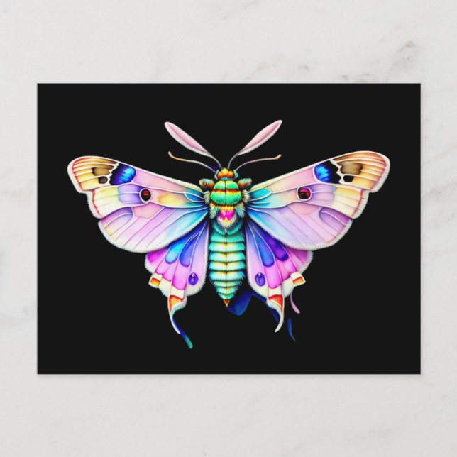 Pastel Moth, watercolor style, Postcrossing  Postcard (Front)