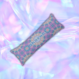 Pastel Mother of Pearl Pattern Name Monogram   Body Cushion